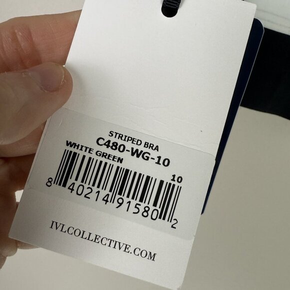 IVL Collective Bra Womens 10 Striped Stretch Activewear NWT New Workout Sports T - Picture 8 of 9